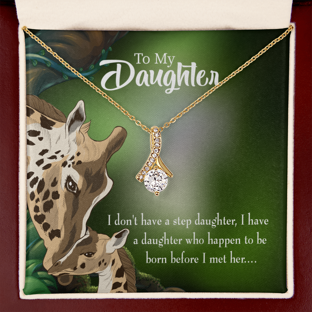 To My Stepdaughter Mom Alluring Ribbon Necklace Message Card-Express Your Love Gifts