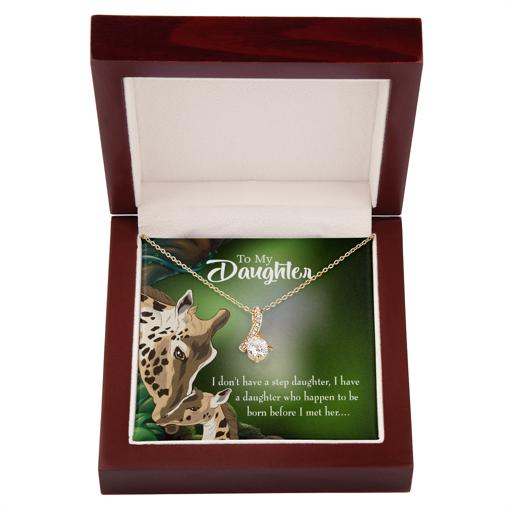 To My Stepdaughter Mom Alluring Ribbon Necklace Message Card-Express Your Love Gifts