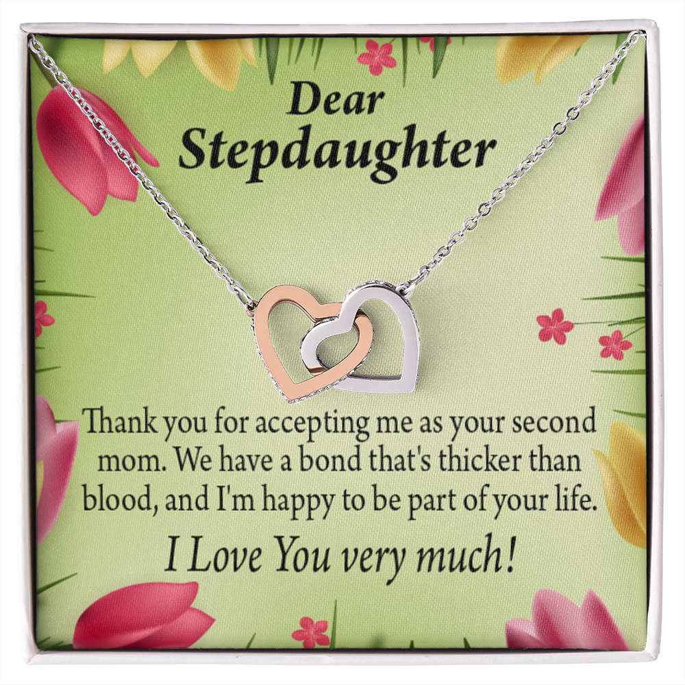 To My Stepdaughter Thicker Than Blood Inseparable Necklace-Express Your Love Gifts