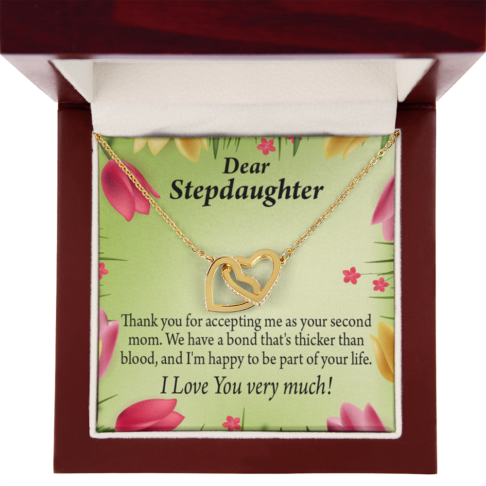 To My Stepdaughter Thicker Than Blood Inseparable Necklace-Express Your Love Gifts