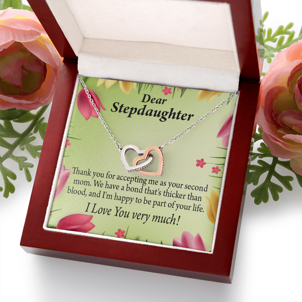 To My Stepdaughter Thicker Than Blood Inseparable Necklace-Express Your Love Gifts