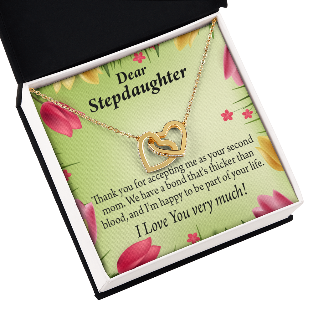 To My Stepdaughter Thicker Than Blood Inseparable Necklace-Express Your Love Gifts