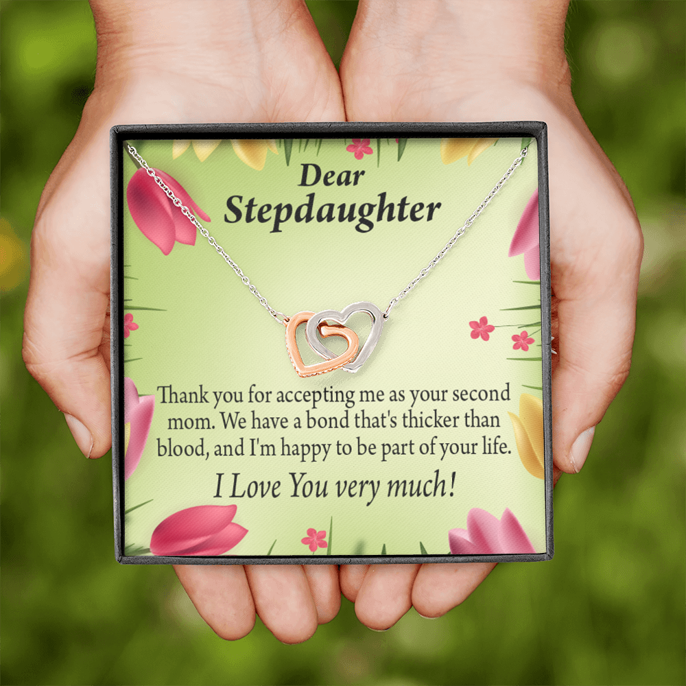 To My Stepdaughter Thicker Than Blood Inseparable Necklace-Express Your Love Gifts