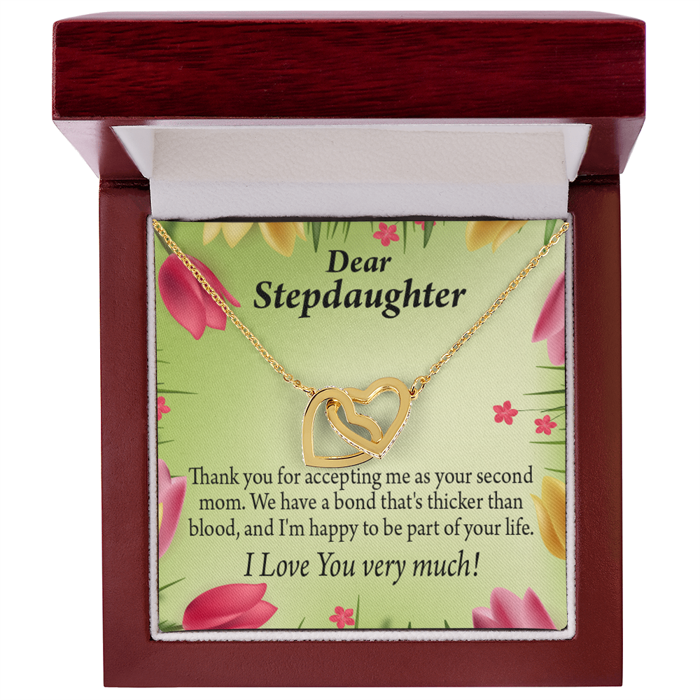 To My Stepdaughter Thicker Than Blood Inseparable Necklace-Express Your Love Gifts