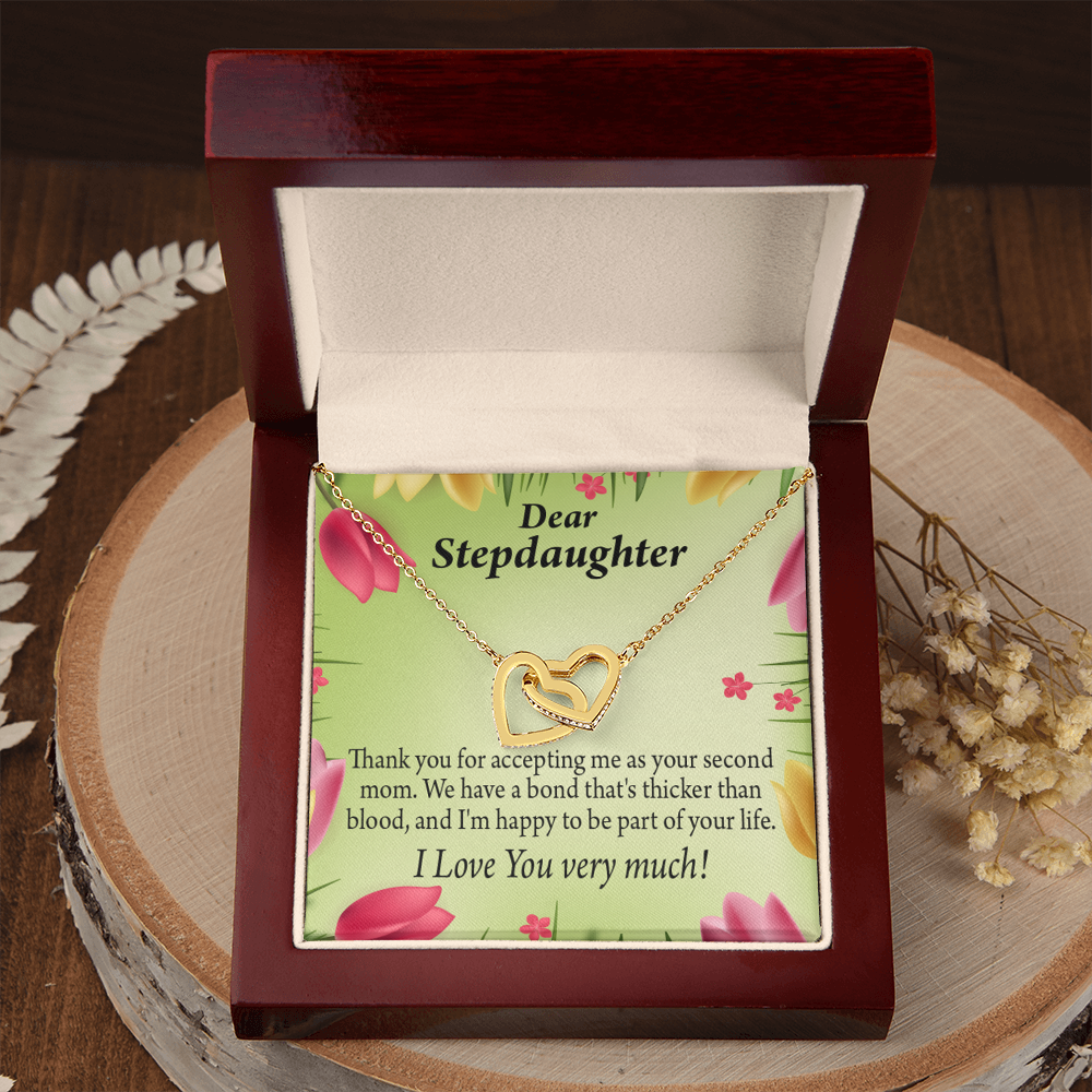 To My Stepdaughter Thicker Than Blood Inseparable Necklace-Express Your Love Gifts