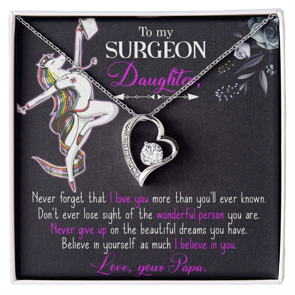 To My Surgeon Daughter Forever Necklace w Message Card-Express Your Love Gifts