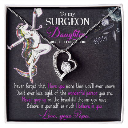 To My Surgeon Daughter Forever Necklace w Message Card-Express Your Love Gifts