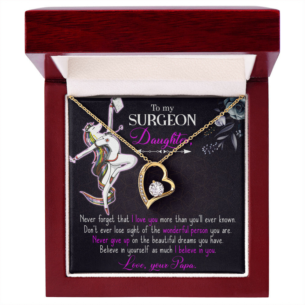 To My Surgeon Daughter Forever Necklace w Message Card-Express Your Love Gifts