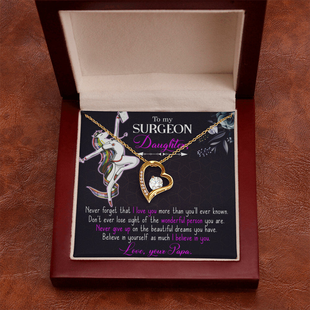To My Surgeon Daughter Forever Necklace w Message Card-Express Your Love Gifts