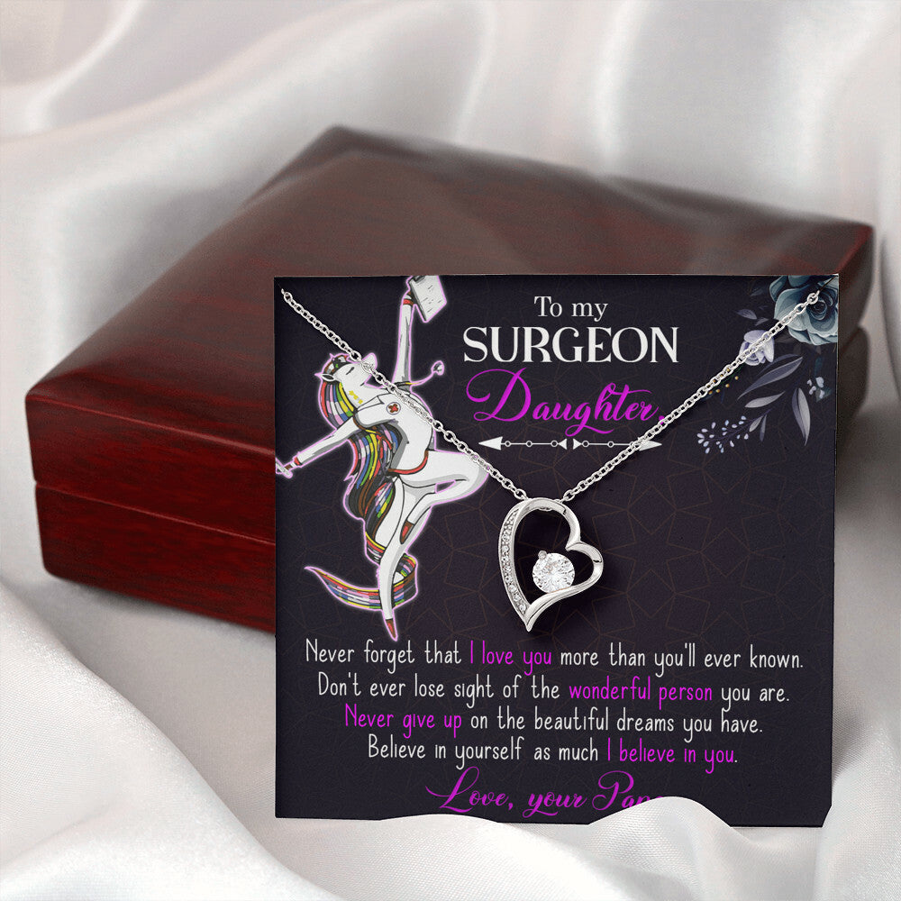 To My Surgeon Daughter Forever Necklace w Message Card-Express Your Love Gifts
