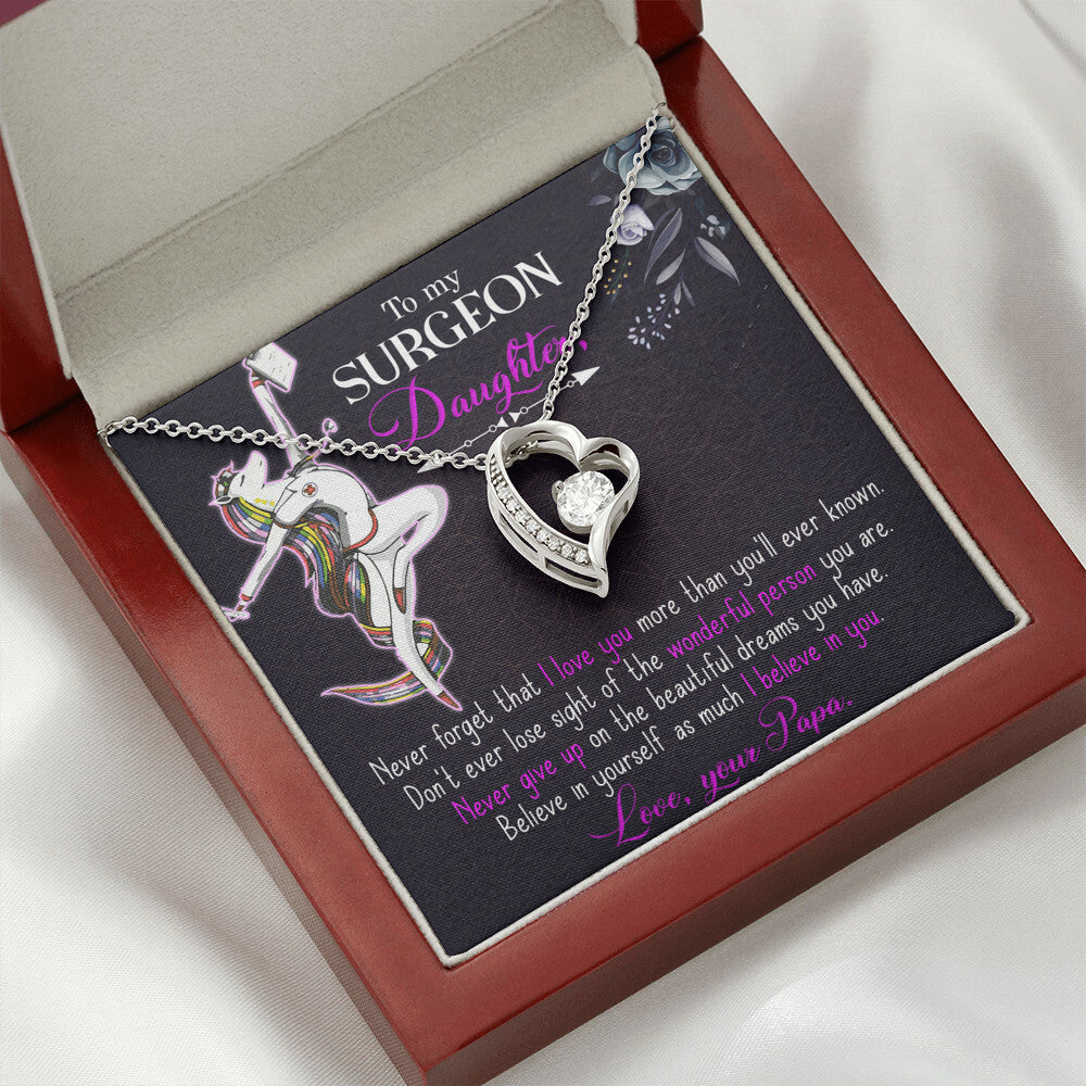 To My Surgeon Daughter Forever Necklace w Message Card-Express Your Love Gifts