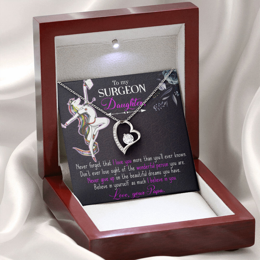 To My Surgeon Daughter Forever Necklace w Message Card-Express Your Love Gifts