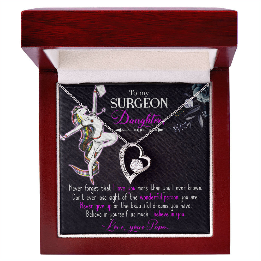 To My Surgeon Daughter Forever Necklace w Message Card-Express Your Love Gifts