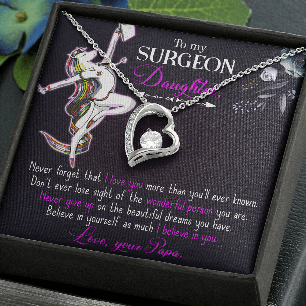 To My Surgeon Daughter Forever Necklace w Message Card-Express Your Love Gifts