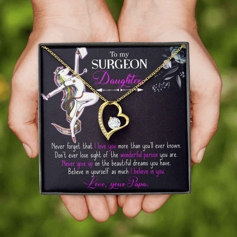 To My Surgeon Daughter Forever Necklace w Message Card-Express Your Love Gifts