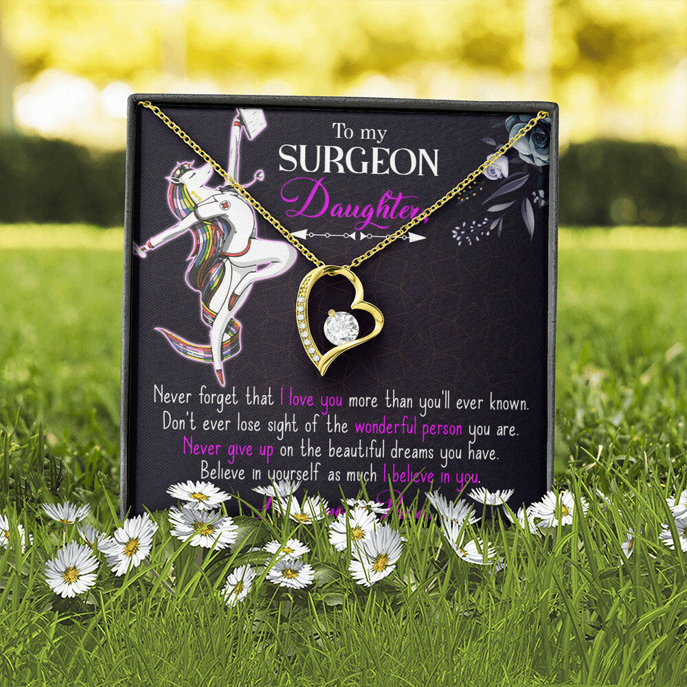 To My Surgeon Daughter Forever Necklace w Message Card-Express Your Love Gifts