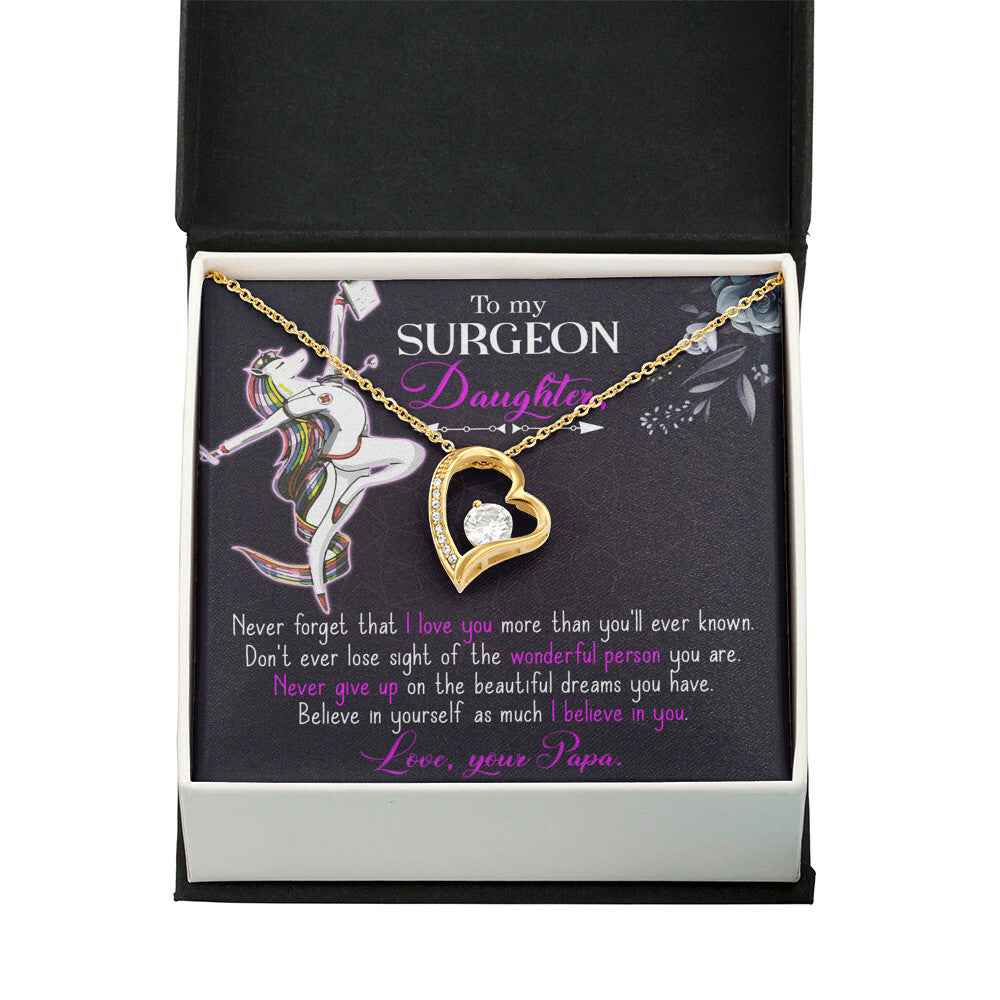 To My Surgeon Daughter Forever Necklace w Message Card-Express Your Love Gifts