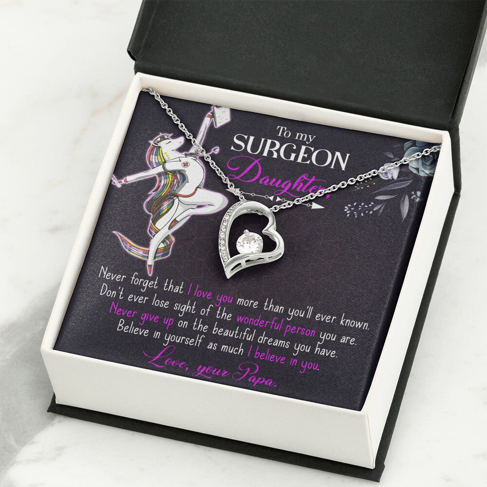 To My Surgeon Daughter Forever Necklace w Message Card-Express Your Love Gifts