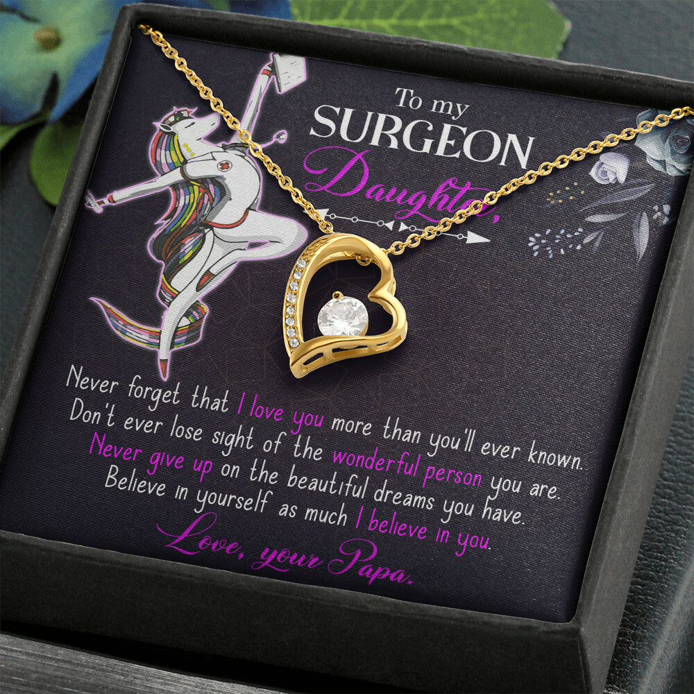 To My Surgeon Daughter Forever Necklace w Message Card-Express Your Love Gifts