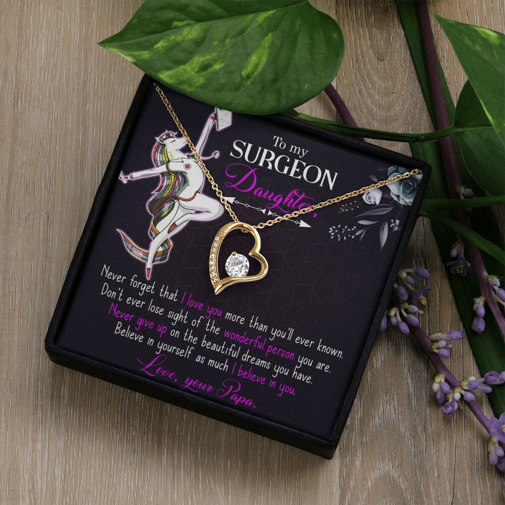 To My Surgeon Daughter Forever Necklace w Message Card-Express Your Love Gifts