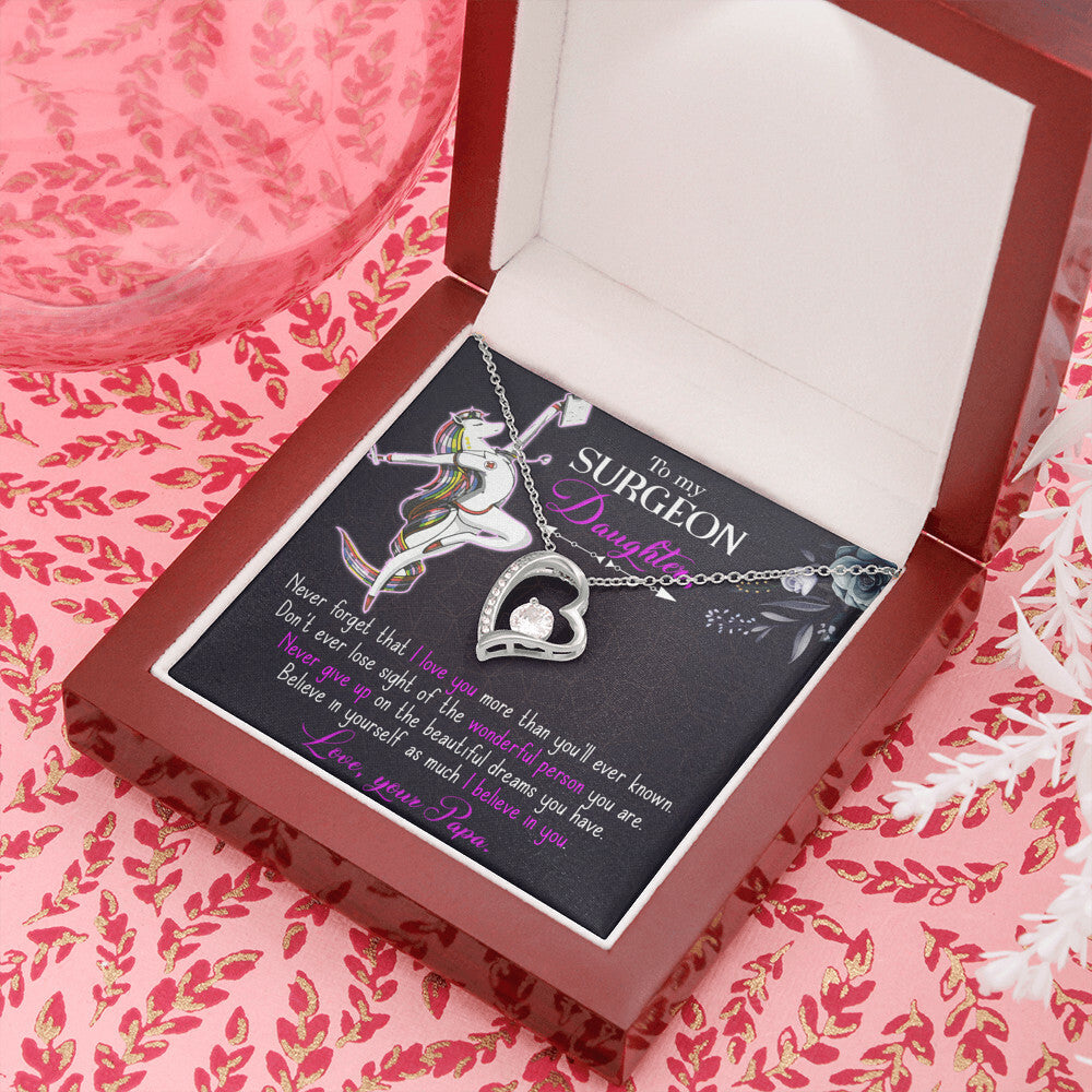 To My Surgeon Daughter Forever Necklace w Message Card-Express Your Love Gifts