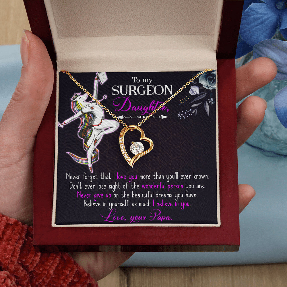 To My Surgeon Daughter Forever Necklace w Message Card-Express Your Love Gifts