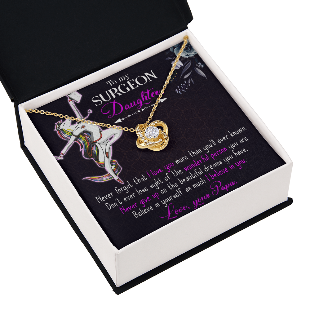 To My Surgeon Daughter Healthcare Medical Worker Nurse Appreciation Gift Infinity Knot Necklace Message Card-Express Your Love Gifts