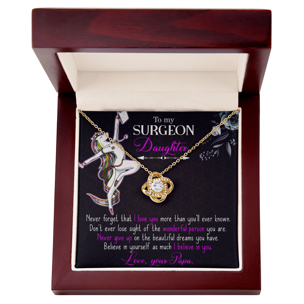 To My Surgeon Daughter Healthcare Medical Worker Nurse Appreciation Gift Infinity Knot Necklace Message Card-Express Your Love Gifts