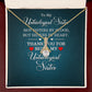 To My Unbiological Sister Not Sister by Blood Alluring Ribbon Necklace Message Card-Express Your Love Gifts