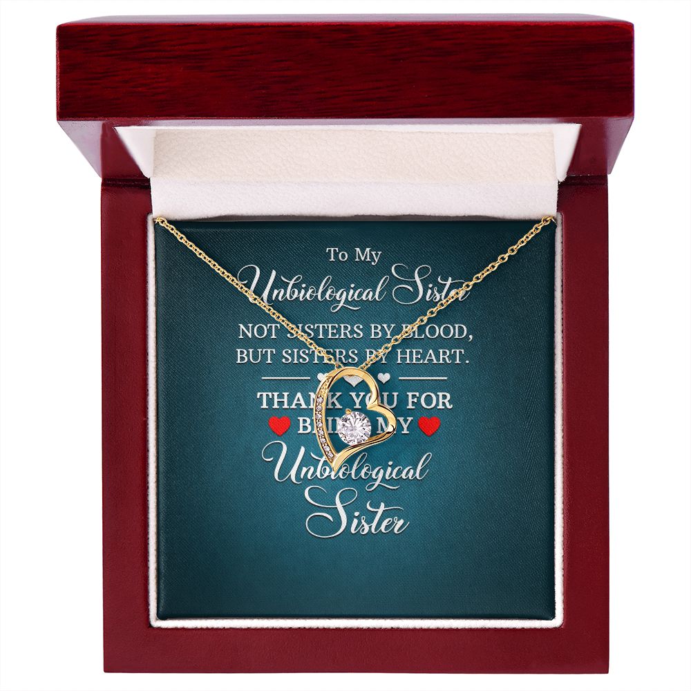 To My Unbiological Sister Not Sister by Blood Forever Necklace w Message Card-Express Your Love Gifts