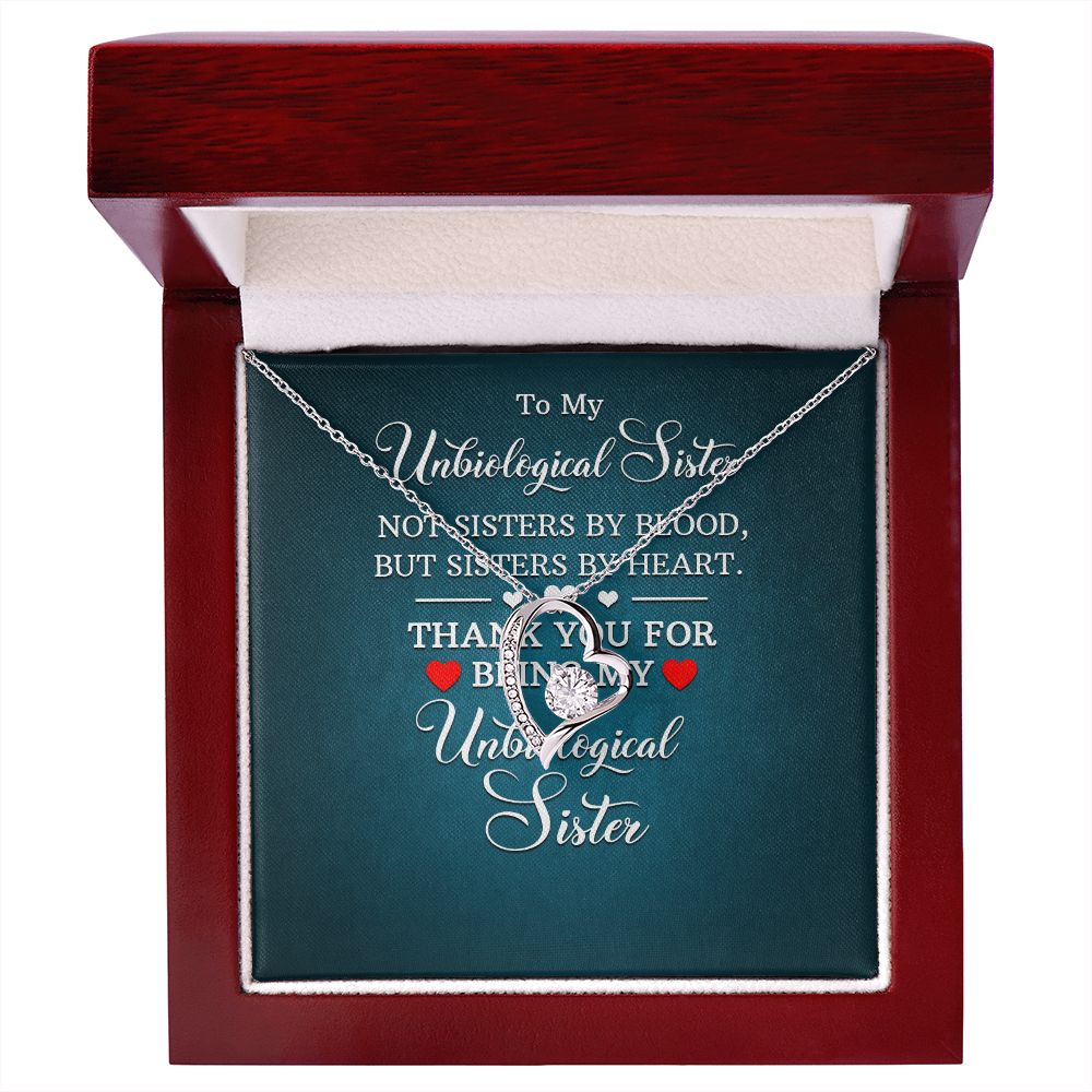 To My Unbiological Sister Not Sister by Blood Forever Necklace w Message Card-Express Your Love Gifts