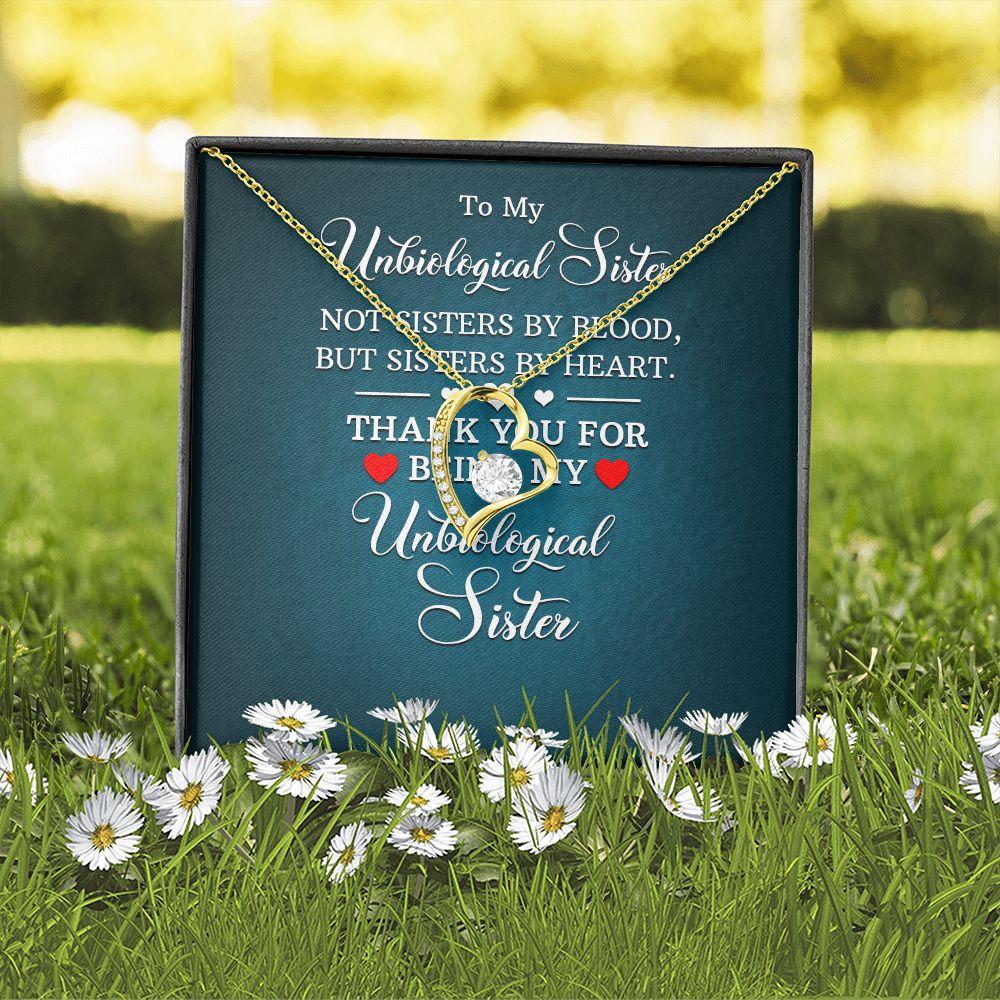 To My Unbiological Sister Not Sister by Blood Forever Necklace w Message Card-Express Your Love Gifts