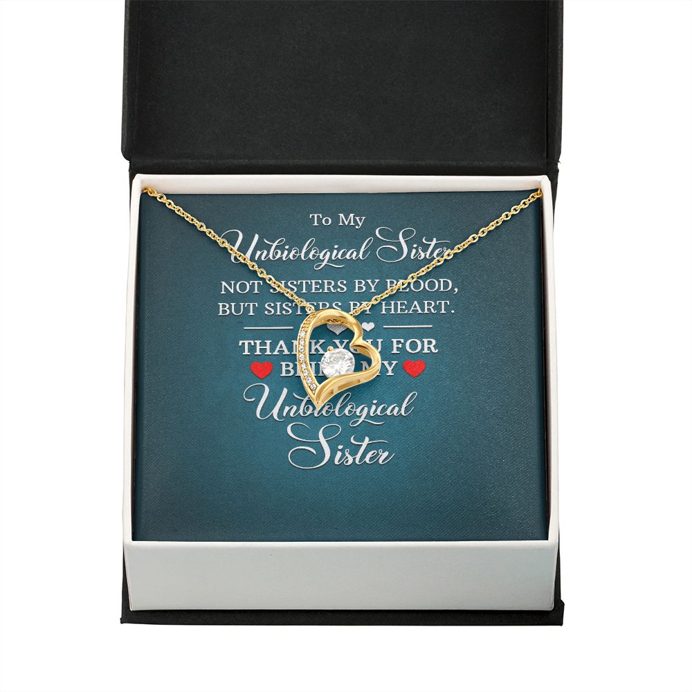 To My Unbiological Sister Not Sister by Blood Forever Necklace w Message Card-Express Your Love Gifts