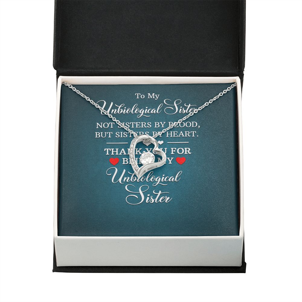 To My Unbiological Sister Not Sister by Blood Forever Necklace w Message Card-Express Your Love Gifts