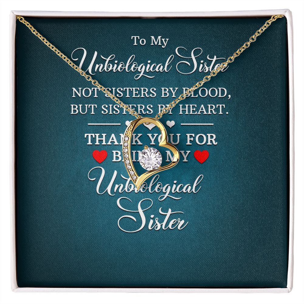 To My Unbiological Sister Not Sister by Blood Forever Necklace w Message Card-Express Your Love Gifts