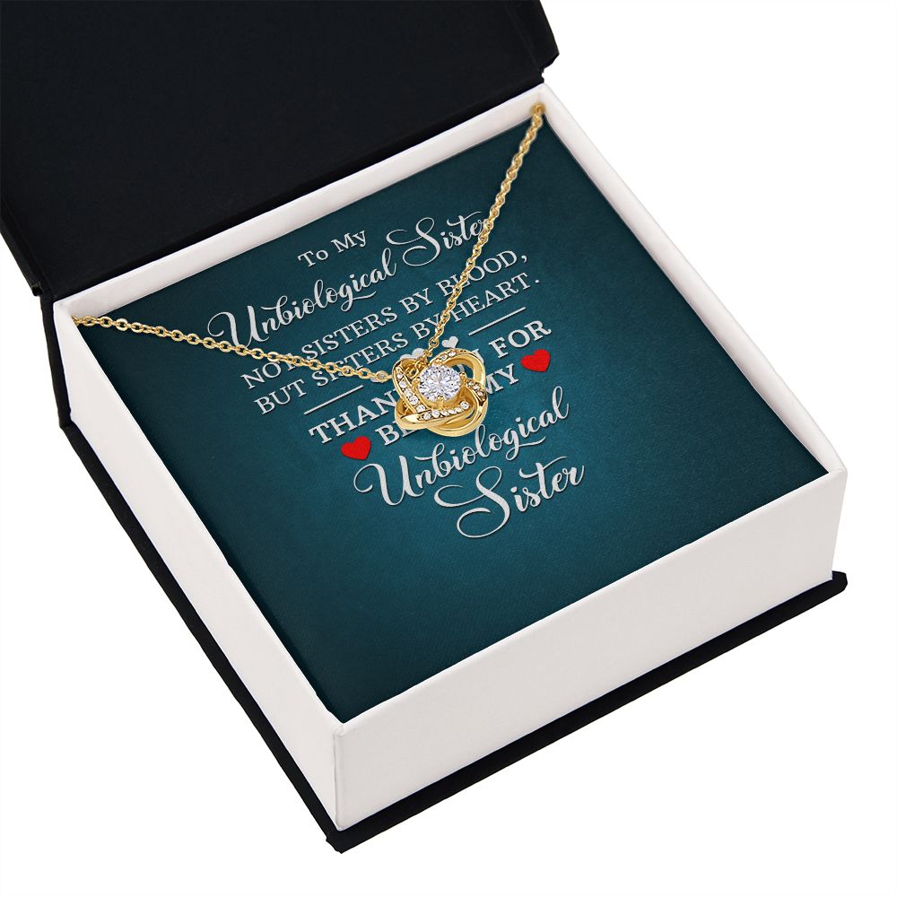 To My Unbiological Sister Not Sister by Blood Infinity Knot Necklace Message Card-Express Your Love Gifts