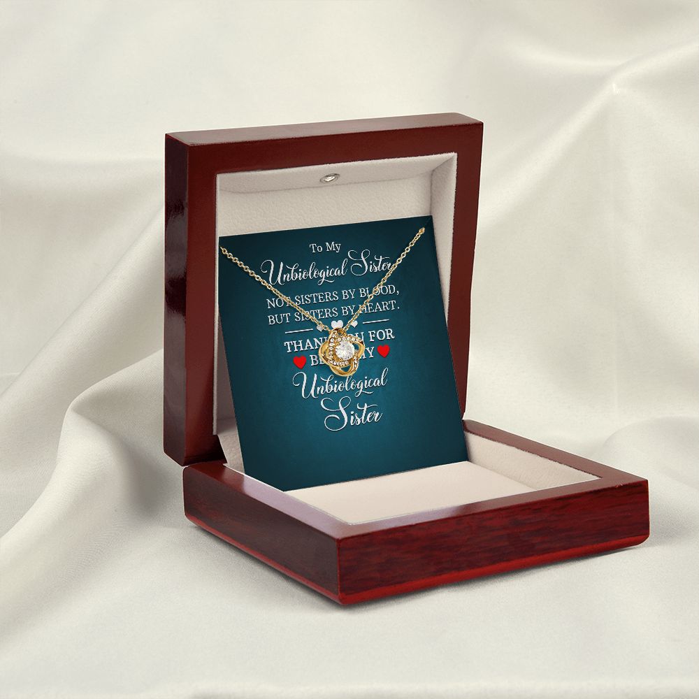 To My Unbiological Sister Not Sister by Blood Infinity Knot Necklace Message Card-Express Your Love Gifts