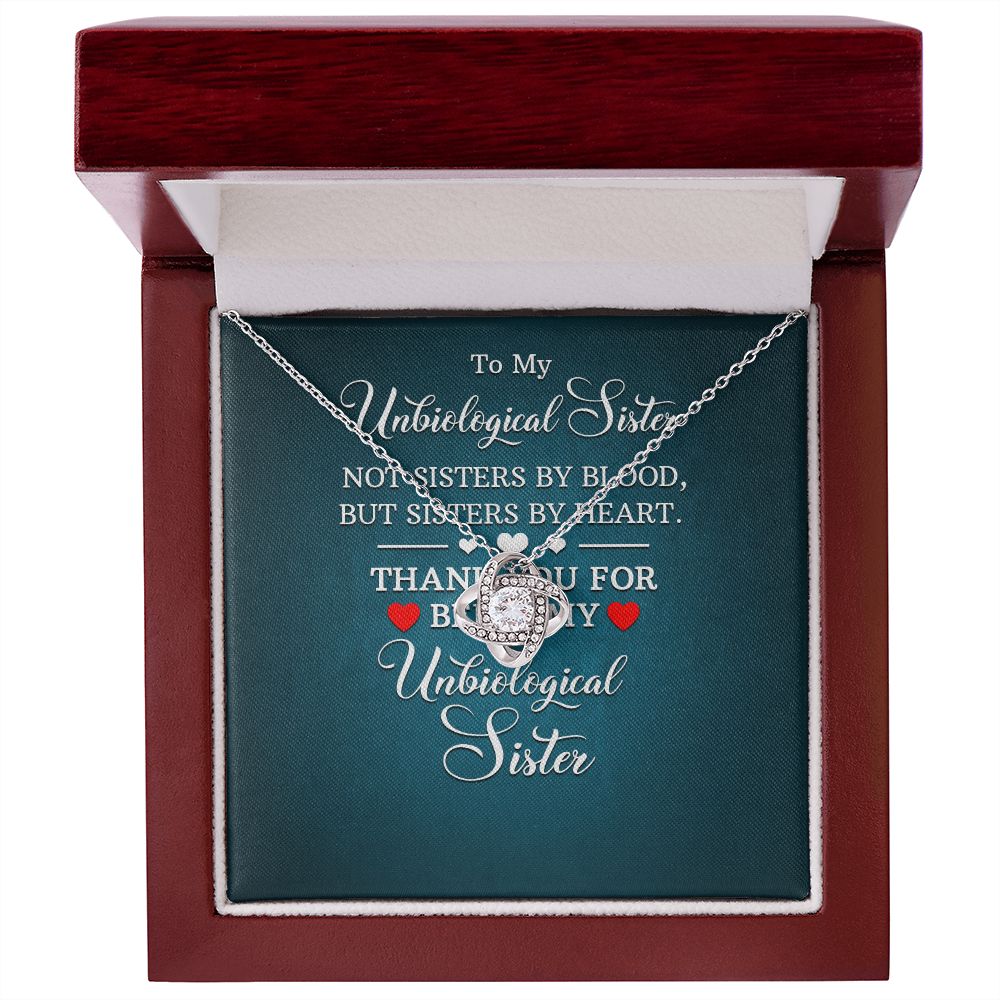 To My Unbiological Sister Not Sister by Blood Infinity Knot Necklace Message Card-Express Your Love Gifts