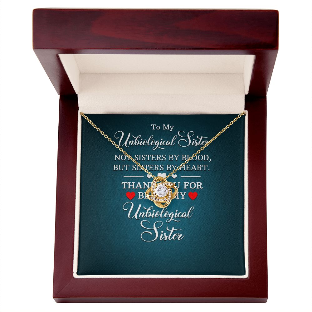 To My Unbiological Sister Not Sister by Blood Infinity Knot Necklace Message Card-Express Your Love Gifts