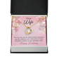 To My Wife Adorable Wife! Birthday Message Forever Necklace w Message Card-Express Your Love Gifts