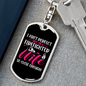 To My Wife Ain't Perfect Firefighter Wife Keychain Stainless Steel or 18k Gold Dog Tag Keyring-Express Your Love Gifts