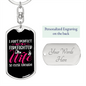 To My Wife Ain't Perfect Firefighter Wife Keychain Stainless Steel or 18k Gold Dog Tag Keyring-Express Your Love Gifts