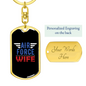 To My Wife Air Force Wife Keychain Stainless Steel or 18k Gold Dog Tag Keyring-Express Your Love Gifts