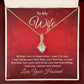 To My Wife All That I Am Alluring Ribbon Necklace Message Card-Express Your Love Gifts