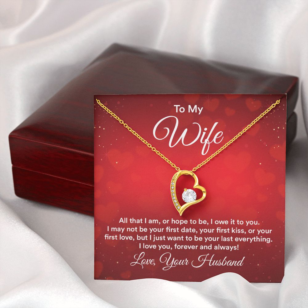 To My Wife All That I Am Forever Necklace w Message Card-Express Your Love Gifts