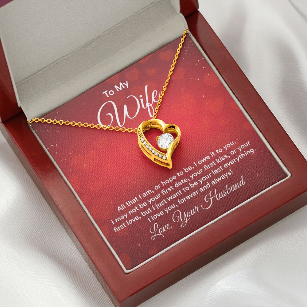 To My Wife All That I Am Forever Necklace w Message Card-Express Your Love Gifts