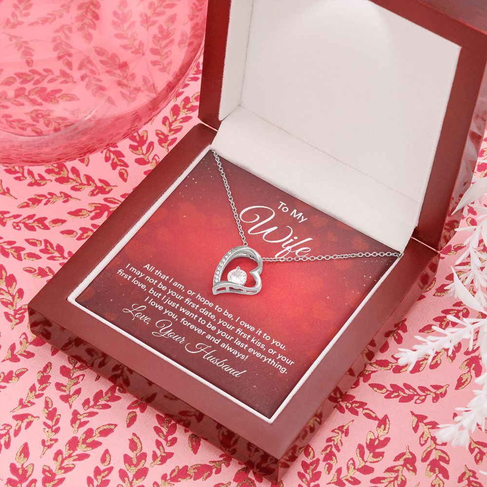 To My Wife All That I Am Forever Necklace w Message Card-Express Your Love Gifts
