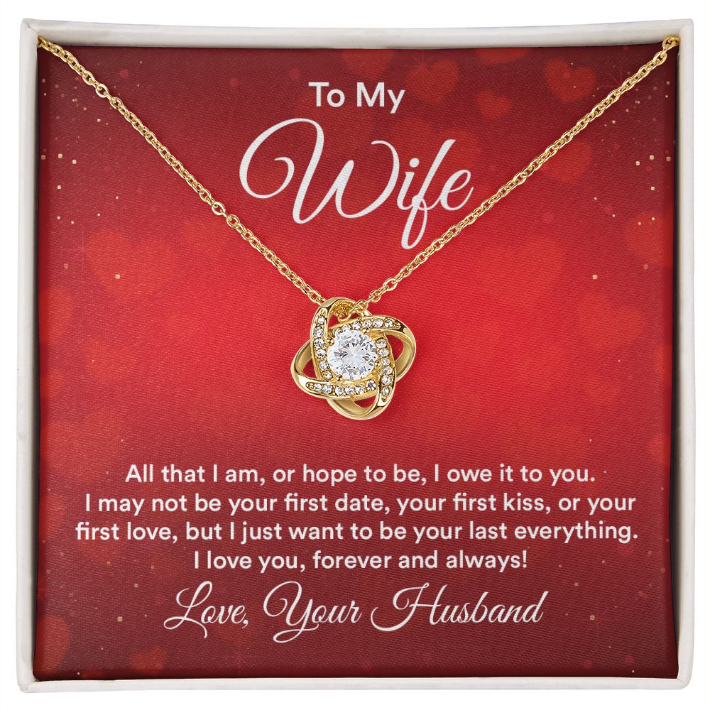 To My Wife All That I Am Infinity Knot Necklace Message Card-Express Your Love Gifts