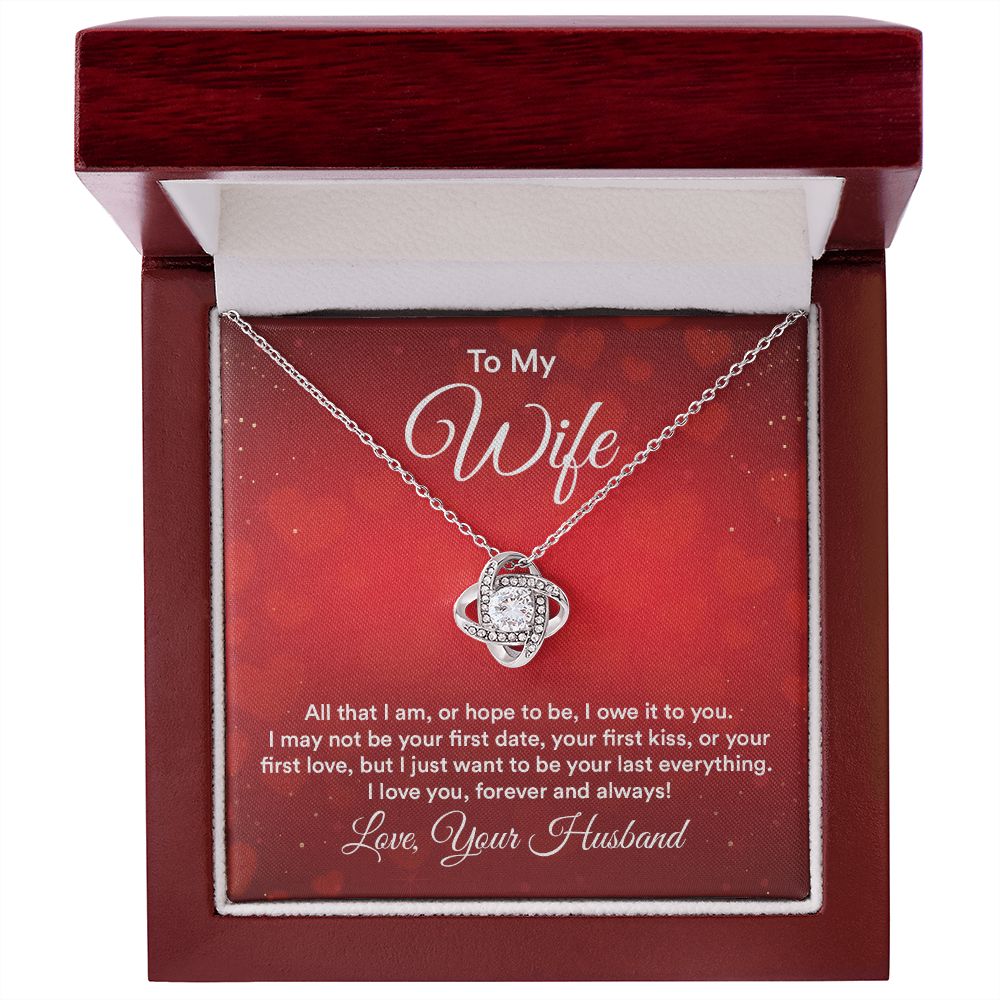 To My Wife All That I Am Infinity Knot Necklace Message Card-Express Your Love Gifts