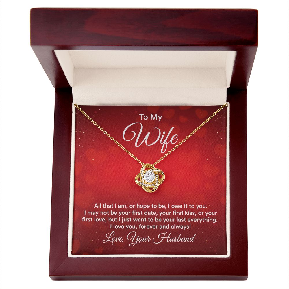 To My Wife All That I Am Infinity Knot Necklace Message Card-Express Your Love Gifts